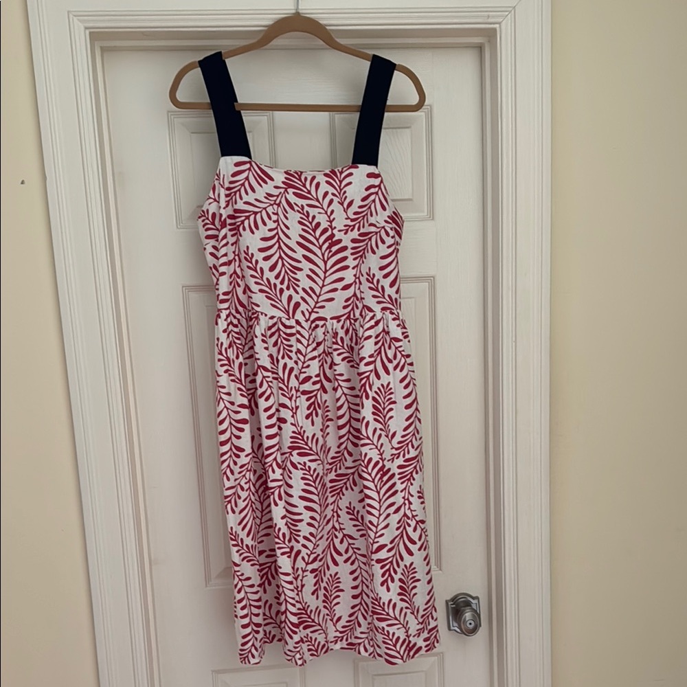 Who What Wear Red and White Square Neck Midi Sundress